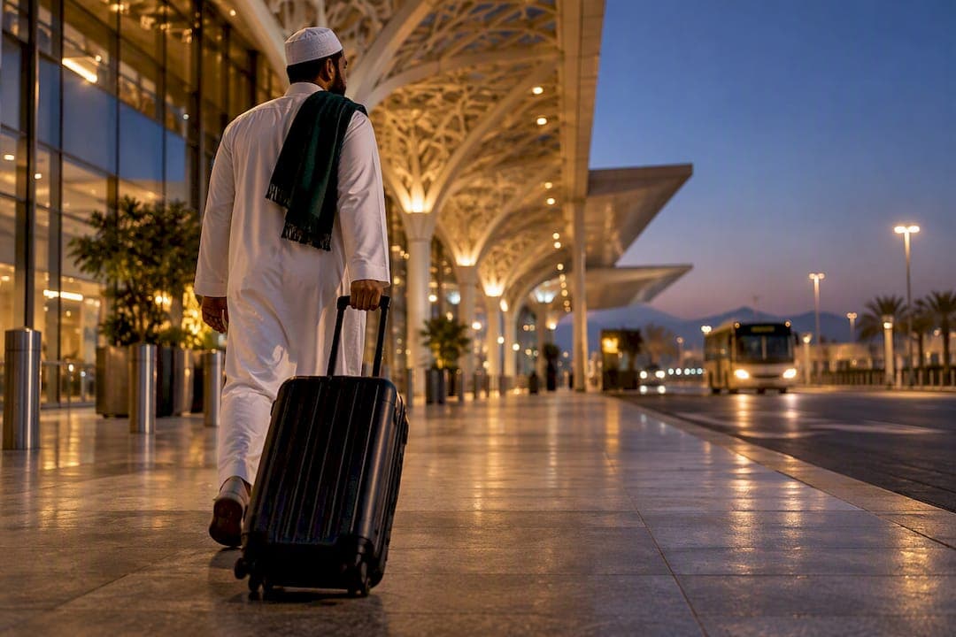 Arrive Medina: Gate 5 Pickup to Al Haram, 11.5 SAR Shuttle or Prebook